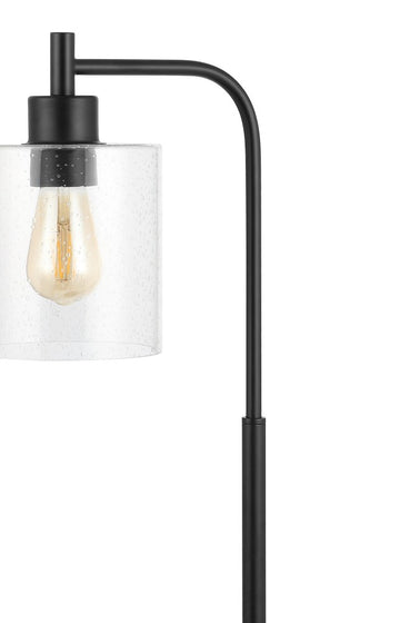 Axel Modern 23" Iron/Seeded Glass Farmhouse Industrial USB Charging LED Task Lamp - JONATHAN Y